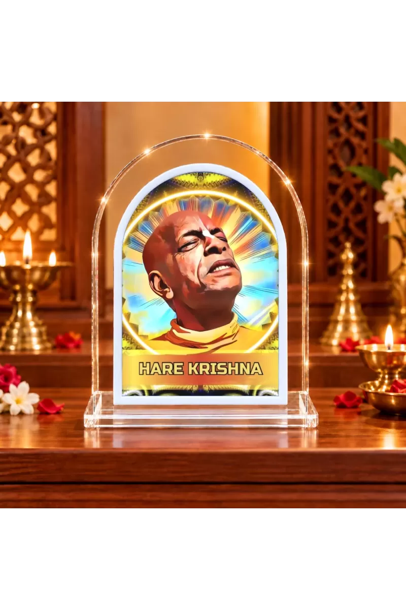 Srila Prabhupada L Shape Acrylic Showpiece 3 X 3.5 Inch For Home, Office And Car (F176406)