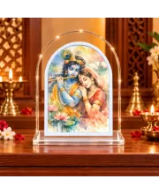 Radha Krishna L Shape Acrylic Showpiece 3 X 3.5 Inch For Home, Office And Car (F176407)