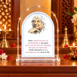 A P J Abdul Kalam L Shape Acrylic Showpiece 3 X 3.5 Inch For Home, Office And Car (F176411)
