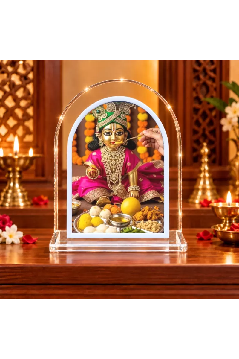 Laddu Gopal L Shape Acrylic Showpiece 3 X 3.5 Inch For Home, Office And Car (F176412)