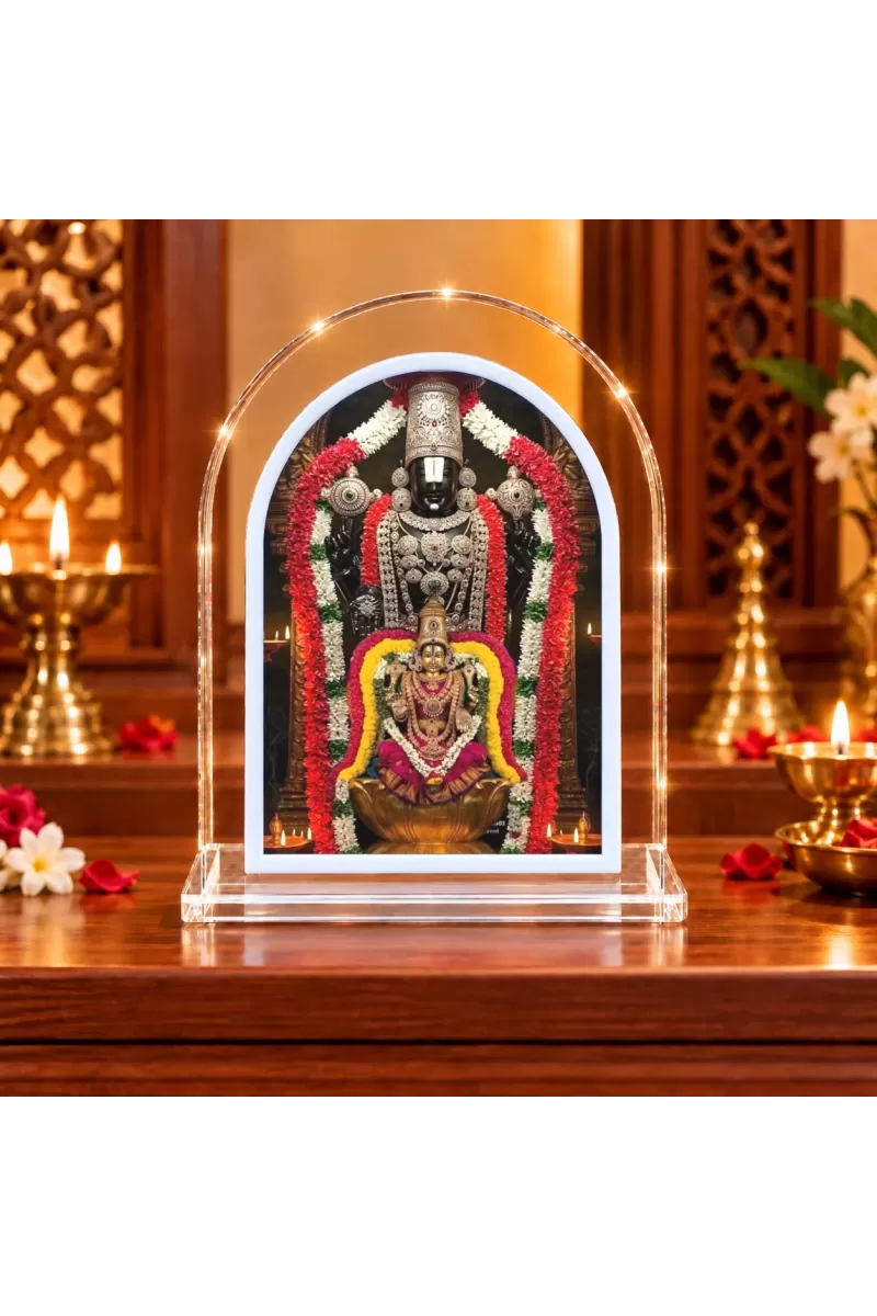 Lord Venkatswar L Shape Acrylic Showpiece 3 X 3.5 Inch For Home, Office And Car (F176413)