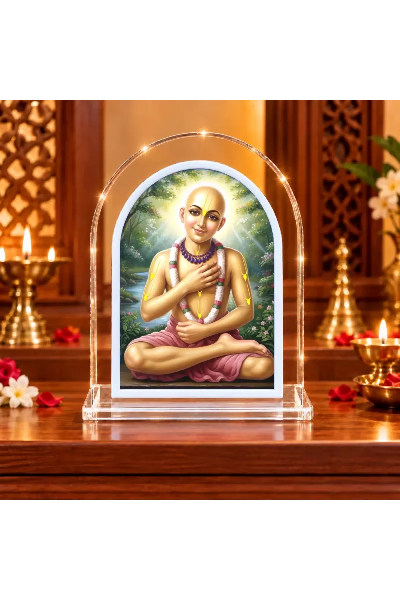 Shree Chaitannya L Shape Acrylic Showpiece 3 X 3.5 Inch For Home, Office And Car (F176415)