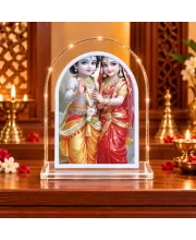 Radha Krishna L Shape Acrylic Showpiece 3 X 3.5 Inch For Home, Office And Car (F176416)