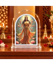 Maa Ganga L Shape Acrylic Showpiece 3 X 3.5 Inch For Home, Office And Car (F176418)