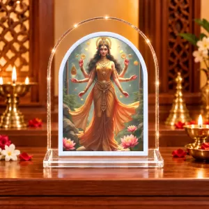 Maa Ganga L Shape Acrylic Showpiece 3 X 3.5 Inch For Home, Office And Car (F176418)