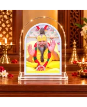 Premanand Maharaj Ji L Shape Acrylic Showpiece 3 X 3.5 Inch For Home, Office And Car (F176419)