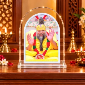 Premanand Maharaj Ji L Shape Acrylic Showpiece 3 X 3.5 Inch For Home, Office And Car (F176419) Premanand Maharaj Ji L Shape Acrylic Showpiece 3 X 3.5 Inch For Home, Office And Car (F176419)