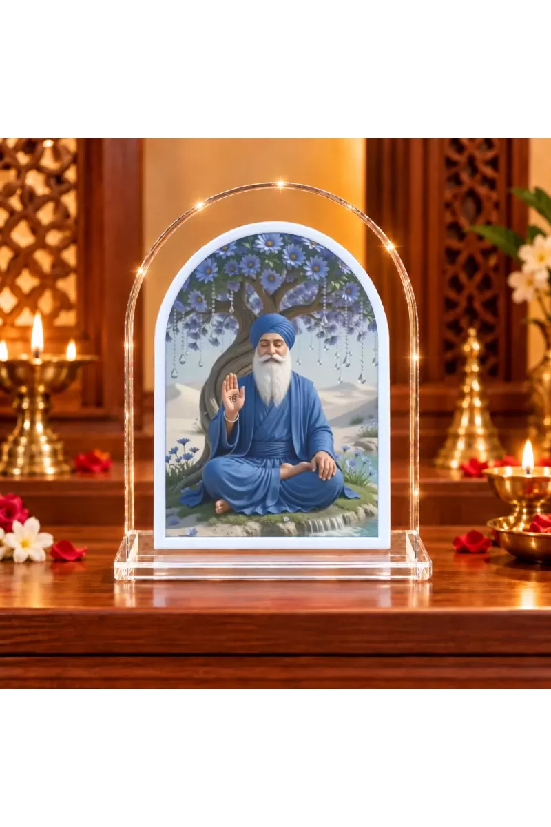 Guru Nanak Ji L Shape Acrylic Showpiece 3 X 3.5 Inch For Home, Office And Car (F176420)