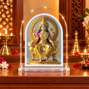 Goddess Lakshmi L Shape Acrylic Showpiece 3 X 3.5 Inch For Home, Office And Car (F176421)