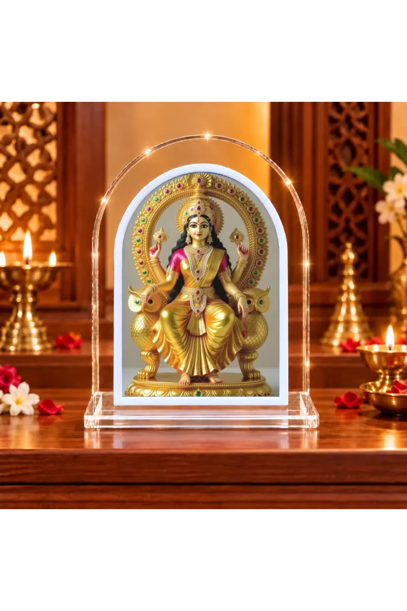 Goddess Lakshmi L Shape Acrylic Showpiece 3 X 3.5 Inch For Home, Office And Car (F176421)