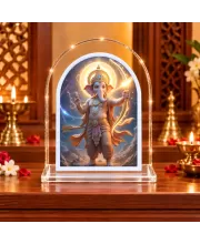 Lord Ganesha L Shape Acrylic Showpiece 3 X 3.5 Inch For Home, Office And Car (F176422)
