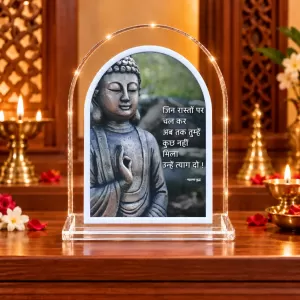 Buddha L Shape Acrylic Showpiece 3 X 3.5 Inch For Home, Office And Car (F176424)