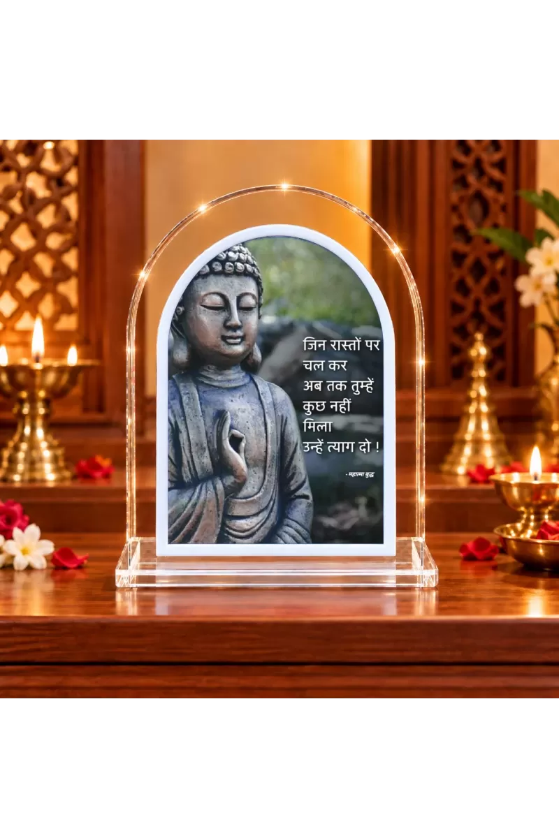Buddha L Shape Acrylic Showpiece 3 X 3.5 Inch For Home, Office And Car (F176424)