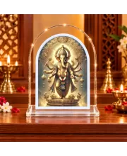 Lord Ganesha L Shape Acrylic Showpiece 3 X 3.5 Inch For Home, Office And Car (F176425)