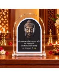 Buddha L Shape Acrylic Showpiece 3 X 3.5 Inch For Home, Office And Car (F176429)