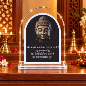Buddha L Shape Acrylic Showpiece 3 X 3.5 Inch For Home, Office And Car (F176429)