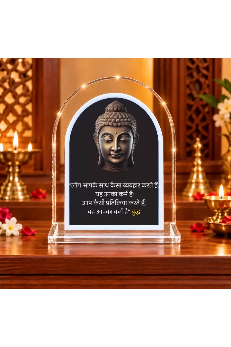 Buddha L Shape Acrylic Showpiece 3 X 3.5 Inch For Home, Office And Car (F176429)