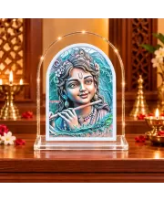 Lord Krishna L Shape Acrylic Showpiece 3 X 3.5 Inch For Home, Office And Car (F176430)