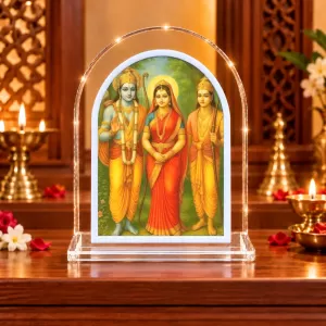 Ram Sita Lakshman L Shape Acrylic Showpiece 3 X 3.5 Inch For Home, Office And Car (F176432) Ram Sita Lakshman L Shape Acrylic Showpiece 3 X 3.5 Inch For Home, Office And Car (F176432)