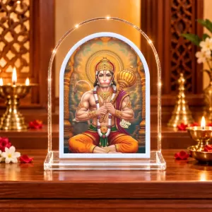 Hanuman L Shape Acrylic Showpiece 3 X 3.5 Inch For Home, Office And Car (F176433)
