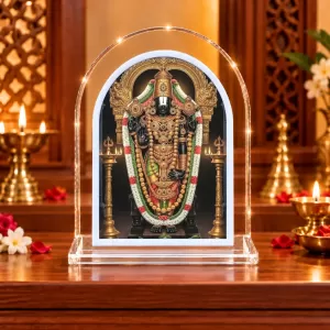 Lord Venkateswara L Shape Acrylic Showpiece 3 X 3.5 Inch For Home, Office And Car (F176434)
