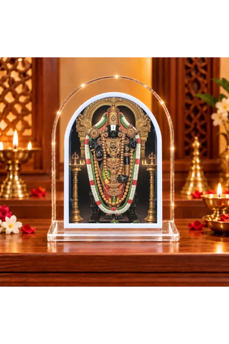 Lord Venkateswara L Shape Acrylic Showpiece 3 X 3.5 Inch For Home, Office And Car (F176434)