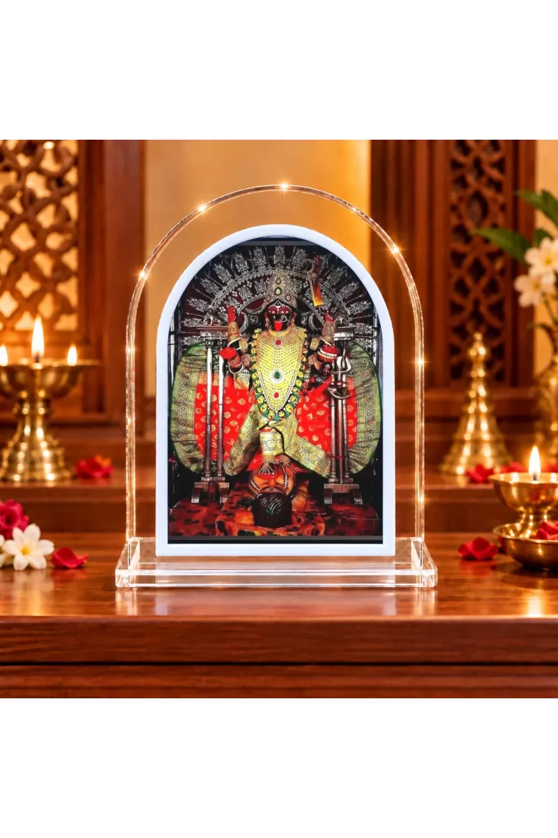 Maa Kaali L Shape Acrylic Showpiece 3 X 3.5 Inch For Home, Office And Car (F176435)