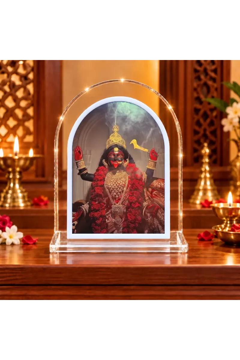 Goddess Kali L Shape Acrylic Showpiece 3 X 3.5 Inch For Home, Office And Car (F176438)