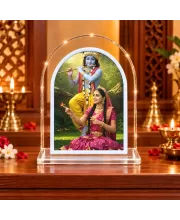 Radha Krishna L Shape Acrylic Showpiece 3 X 3.5 Inch For Home, Office And Car (F176439)