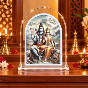 Shiva Parvati L Shape Acrylic Showpiece 3 X 3.5 Inch For Home, Office And Car (F176441) Shiva Parvati L Shape Acrylic Showpiece 3 X 3.5 Inch For Home, Office And Car (F176441)