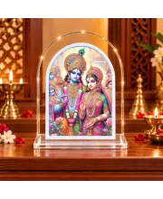 Radha Krishna L Shape Acrylic Showpiece 3 X 3.5 Inch For Home, Office And Car (F176444)