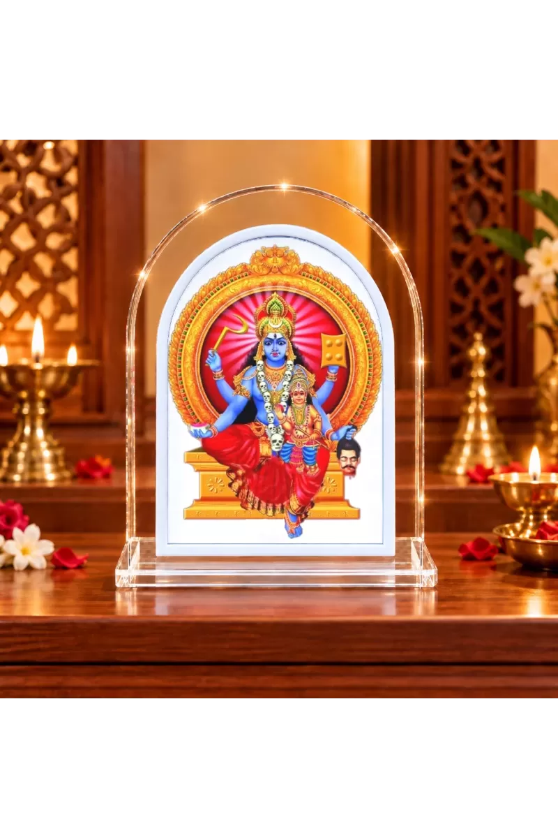Lord Shani Dev L Shape Acrylic Showpiece 3 X 3.5 Inch For Home, Office And Car (F176445)