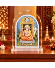 Raghavendra Swami L Shape Acrylic Showpiece 3 X 3.5 Inch For Home, Office And Car (F176446)