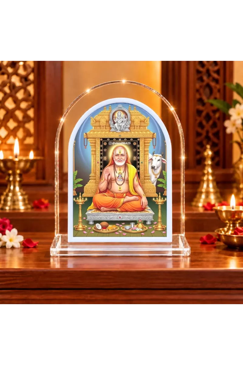 Raghavendra Swami L Shape Acrylic Showpiece 3 X 3.5 Inch For Home, Office And Car (F176446)
