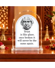A. P. J. Abdul Kalam L Shape Acrylic Showpiece 3 X 3.5 Inch For Home, Office And Car (F176447)