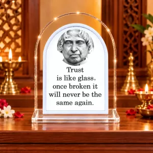 A. P. J. Abdul Kalam L Shape Acrylic Showpiece 3 X 3.5 Inch For Home, Office And Car (F176447)
