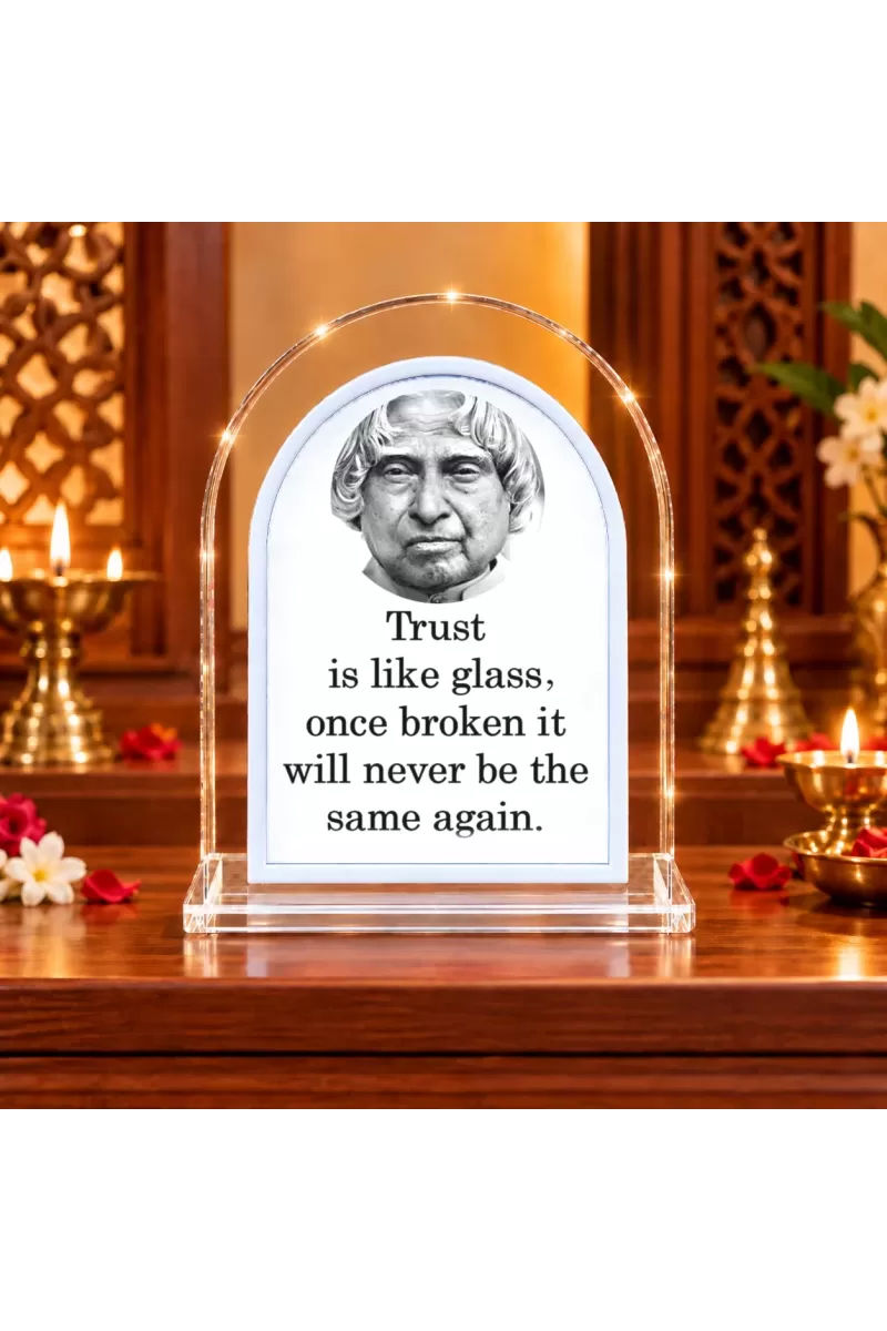 A. P. J. Abdul Kalam L Shape Acrylic Showpiece 3 X 3.5 Inch For Home, Office And Car (F176447)