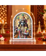 Lord Krishna L Shape Acrylic Showpiece 3 X 3.5 Inch For Home, Office And Car (F176448)