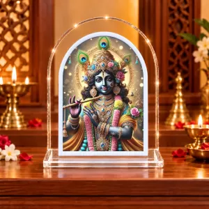 Lord Krishna L Shape Acrylic Showpiece 3 X 3.5 Inch For Home, Office And Car (F176448) Lord Krishna L Shape Acrylic Showpiece 3 X 3.5 Inch For Home, Office And Car (F176448)