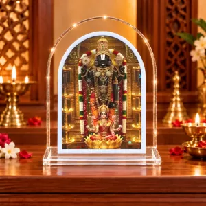 God Venkatswarar L Shape Acrylic Showpiece 3 X 3.5 Inch For Home, Office And Car (F176450)