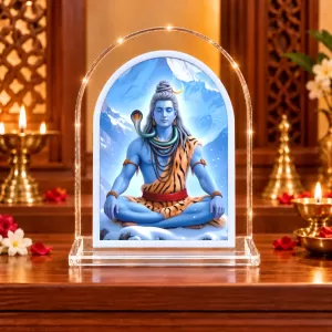 Lord Shiva L Shape Acrylic Showpiece 3 X 3.5 Inch For Home, Office And Car (F176451)
