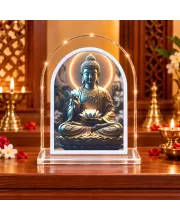 Buddha L Shape Acrylic Showpiece 3 X 3.5 Inch For Home, Office And Car (F176455)