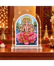 Mata Gayatri L Shape Acrylic Showpiece 3 X 3.5 Inch For Home, Office And Car (F176456)