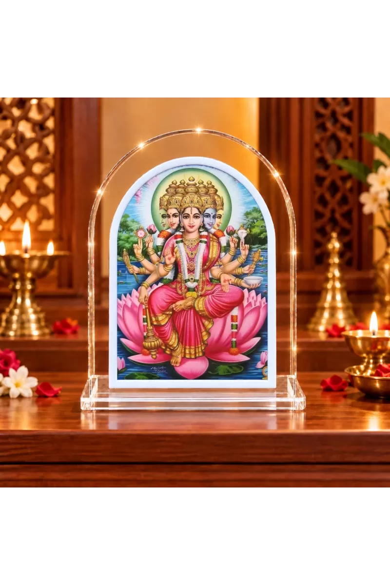 Mata Gayatri L Shape Acrylic Showpiece 3 X 3.5 Inch For Home, Office And Car (F176456)