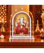 Lord Ganesha L Shape Acrylic Showpiece 3 X 3.5 Inch For Home, Office And Car (F176457)