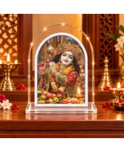 Lord Krishna L Shape Acrylic Showpiece 3 X 3.5 Inch For Home, Office And Car (F176458)