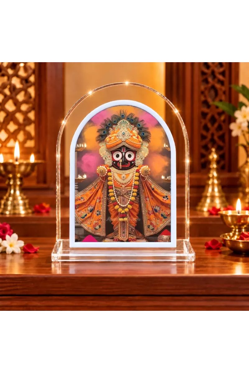 Lord Jagannath L Shape Acrylic Showpiece 3 X 3.5 Inch For Home, Office And Car (F176459)
