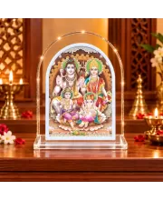 Lord Shiv And Durga L Shape Acrylic Showpiece 3 X 3.5 Inch For Home, Office And Car (F176461)