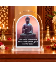 Buddha L Shape Acrylic Showpiece 3 X 3.5 Inch For Home, Office And Car (F176462)