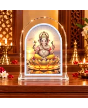 Lord Ganesha L Shape Acrylic Showpiece 3 X 3.5 Inch For Home, Office And Car (F176463)